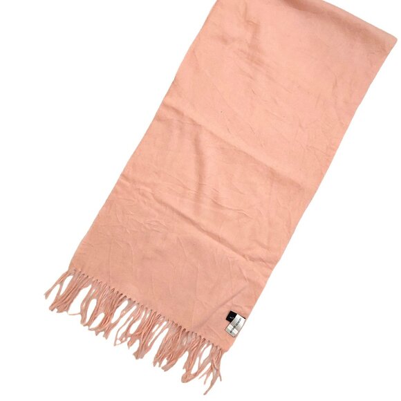 GIORGIO ARMANI Luxury Designer Vintage Logo Embroidered Pink Wool Scarf - Picture 7 of 16